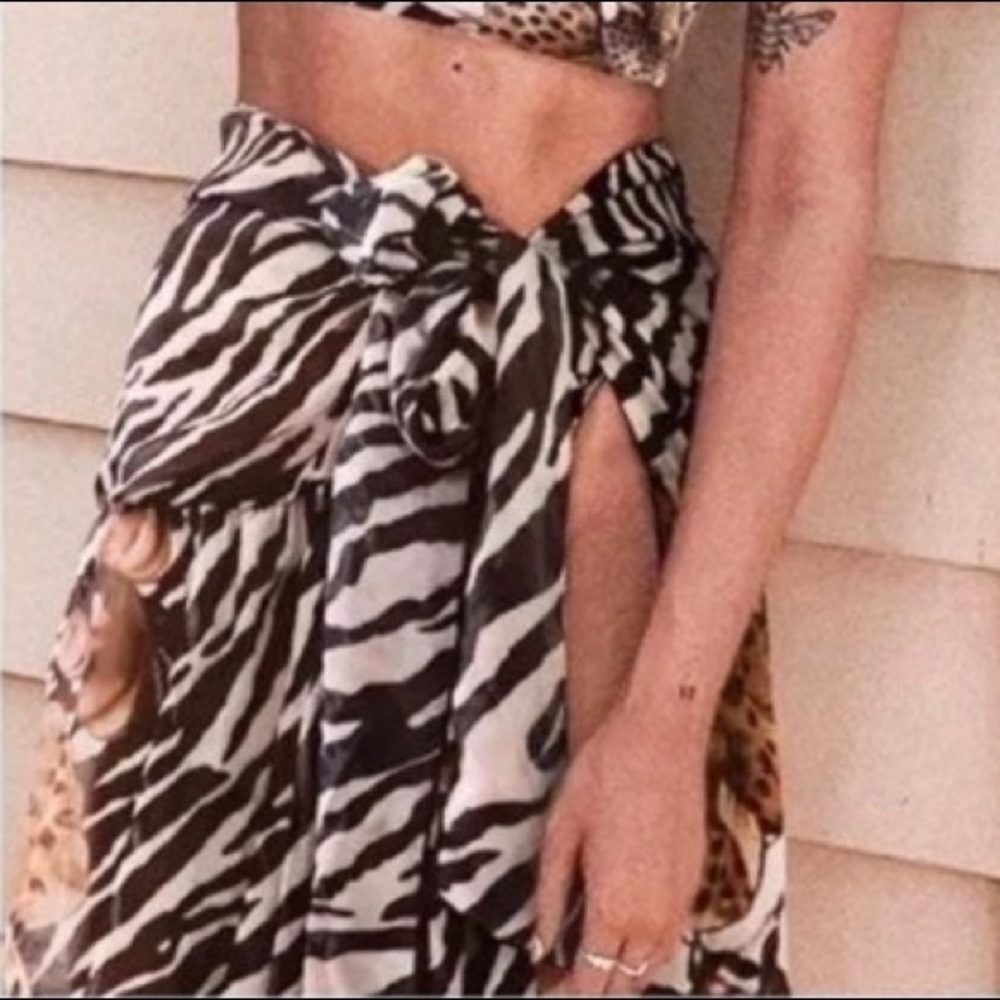 Serengeti resort cover-up - midi dress / maxi skirt - safari dream zebra print
